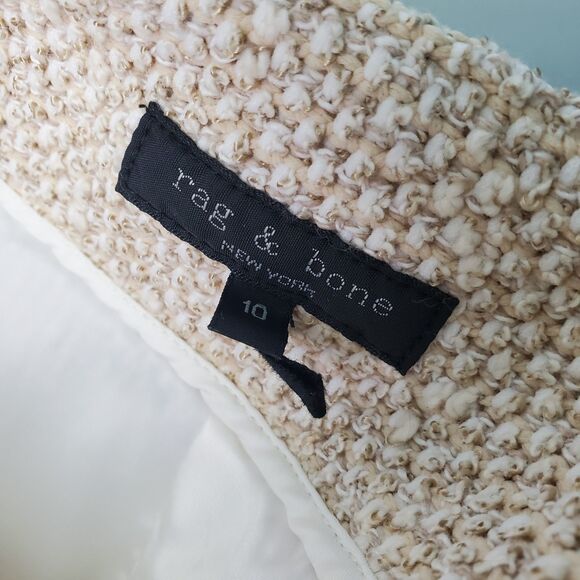 Rag & Bone Elsie Tweed Mini Skirt Beige Size 10 - Picture 5 of 7